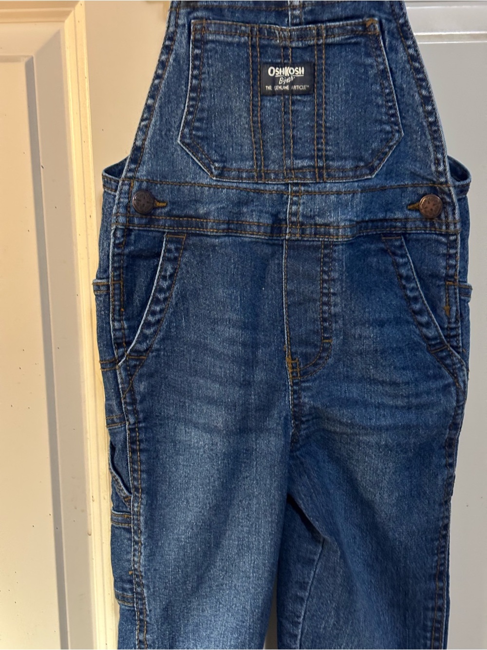 OshKosh B'gosh Adjustable Strap Denim Overalls in Dark Blue - Picture 5 of 5